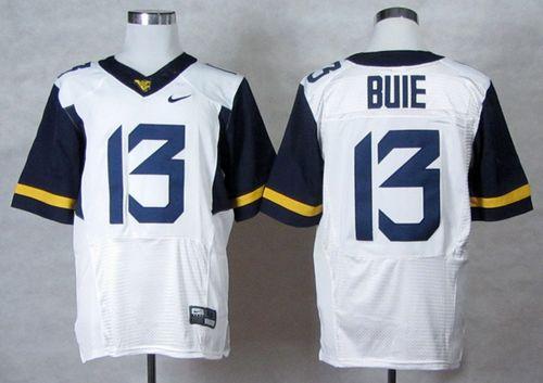 Mountaineers #13 Andrew Buie White Stitched NCAA Jersey