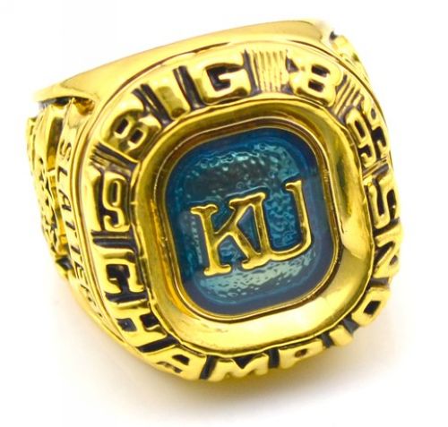 NCAA Kansas Jayhawks World Champions Gold Ring