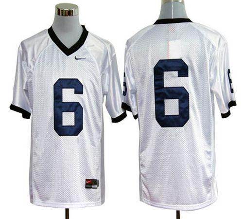 Nittany Lions #6 White Stitched NCAA Jersey