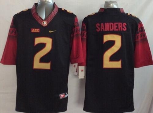 Seminoles #2 Deion Sanders Black Limited Stitched NCAA Limited Jersey