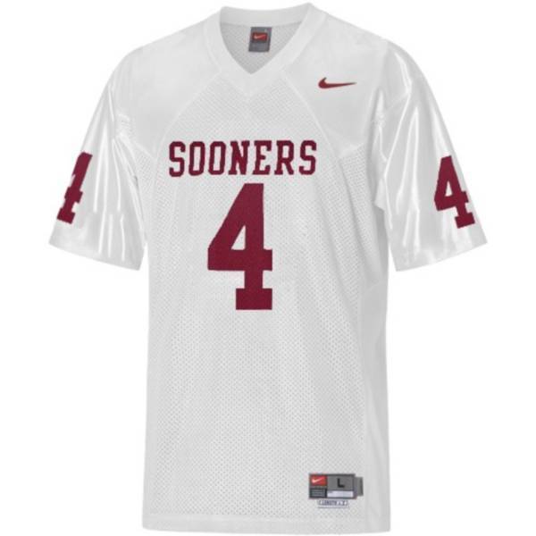 Sooners #4 White Stitched NCAA Jersey