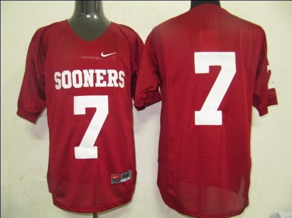 Sooners #7 Red Stitched NCAA Jersey