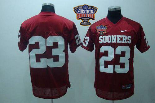 Sooners #23 Allen Patrick Red 2014 Sugar Bowl Patch Stitched NCAA Jersey