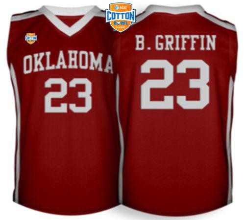 Sooners #23 Blake Griffin Red Basketball AT&T Cotton Bowl Stitched NCAA Jersey