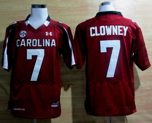 South Carolina #7 Javedeon Clowney Red SEC Patch Stitched NCAA Jersey