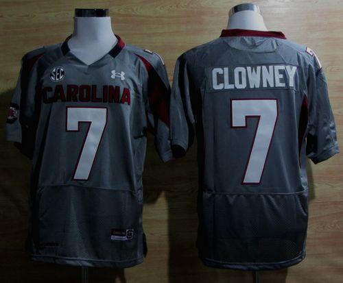 South Carolina #7 Javedeon Clowney Grey SEC Patch Stitched NCAA Jersey