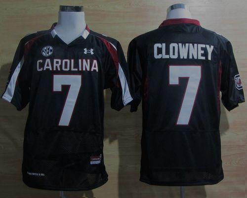 South Carolina #7 Javedeon Clowney Black SEC Patch Stitched NCAA Jersey