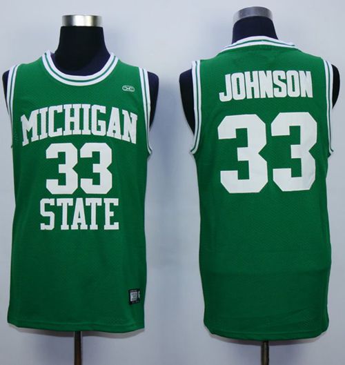 Spartans #33 Magic Johnson Green Stitched Hardwood Legends Basketball NCAA Jersey