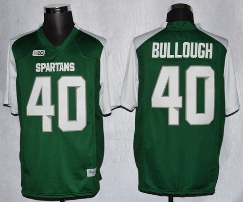 Spartans #40 Max Bullough Green/White Stitched NCAA Jersey