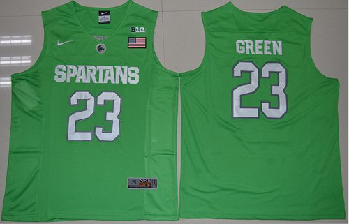 Spartans #23 Draymond Green Apple Green Authentic Basketball Stitched NCAA Jersey