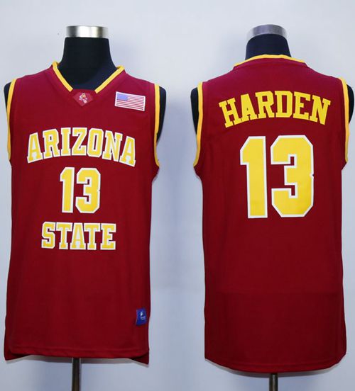 Sun Devils #13 James Harden Red Stitched NCAA Basketball Jersey