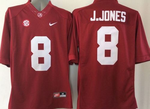 Crimson Tide #8 Julio Jones Red Stitched NCAA Jersey