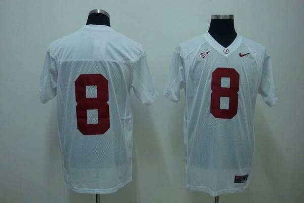 Crimson Tide #8 Julio Jones White Stitched NCAA Jersey