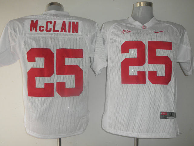 Crimson Tide #25 Rolando McClain White Stitched NCAA Jersey