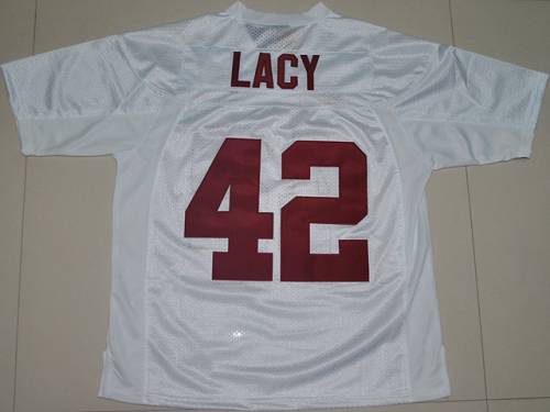 Crimson Tide #42 Eddie Lacy White Stitched NCAA Jersey