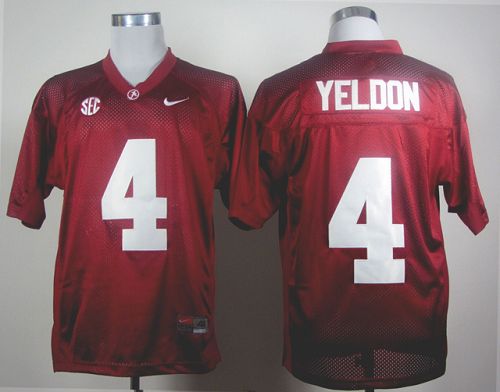 Crimson Tide #4 T.J Yeldon Red 2012 SEC Patch Stitched NCAA Jersey