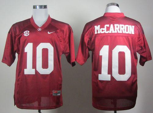 Crimson Tide #10 AJ McCarron Red 2012 SEC Patch Stitched NCAA Jersey
