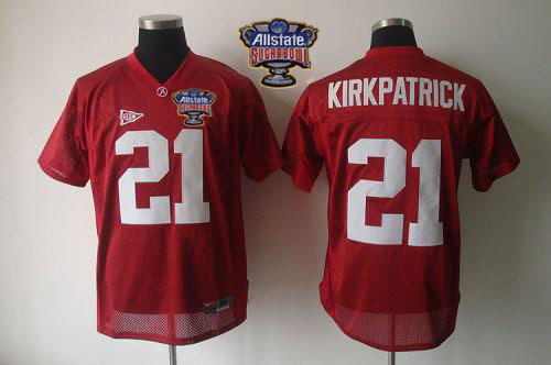 Crimson Tide #21 Dre Kirkpatrick Red 2014 Sugar Bowl Patch Stitched NCAA Jersey