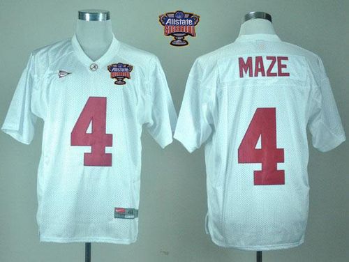 Crimson Tide #4 Marquis Maze White 2014 Sugar Bowl Patch Stitched NCAA Jersey