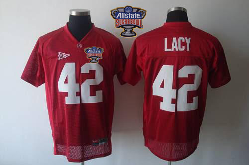 Crimson Tide #42 Eddie Lacy Red 2014 Sugar Bowl Patch Stitched NCAA Jersey