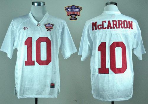 Crimson Tide #10 AJ McCarron White 2014 Sugar Bowl Patch Stitched NCAA Jersey