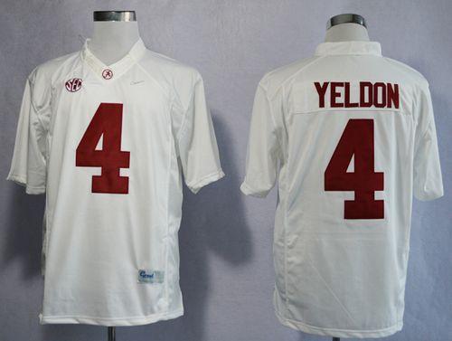 Crimson Tide #4 T.J Yeldon White Limited Stitched NCAA Jersey