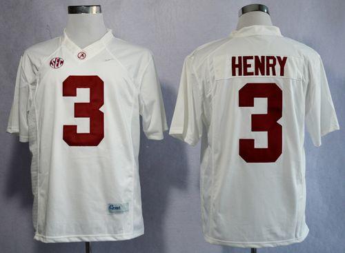 Crimson Tide #3 Derrick Henry White Limited Stitched NCAA Jersey