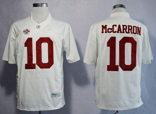 Crimson Tide #10 AJ McCarron White Limited Stitched NCAA Jersey