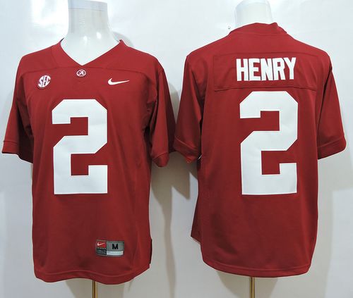 Crimson Tide #2 Derrick Henry Red SEC Patch Stitched NCAA Jersey
