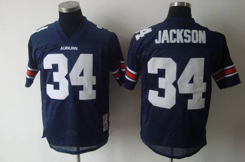 Tigers #34 Bo Jackson Blue Stitched NCAA Jersey