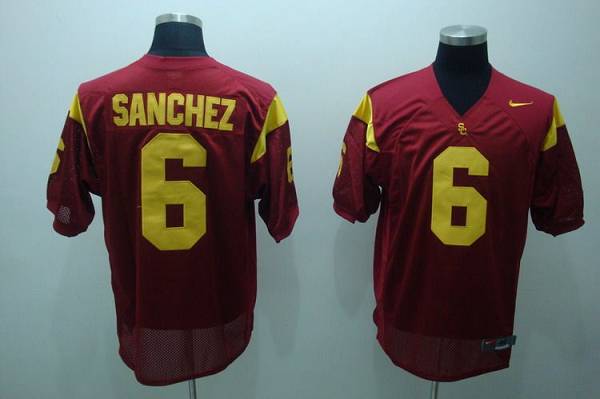 Trojans #6 Mark Sanchez Red Stitched NCAA Jersey