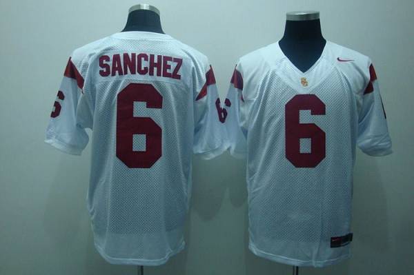 Trojans #6 Mark Sanchez White Stitched NCAA Jersey
