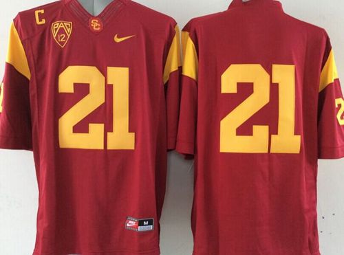 Trojans #21 Red Limited Stitched NCAA Jersey