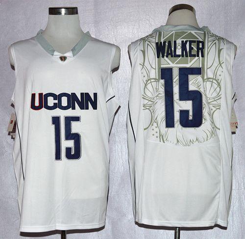 Huskies #15 Kemba Walker White Basketball Stitched NCAA Jersey