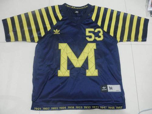 Wolverines #53 Michigan Blue Under The Lights Stitched NCAA Jersey