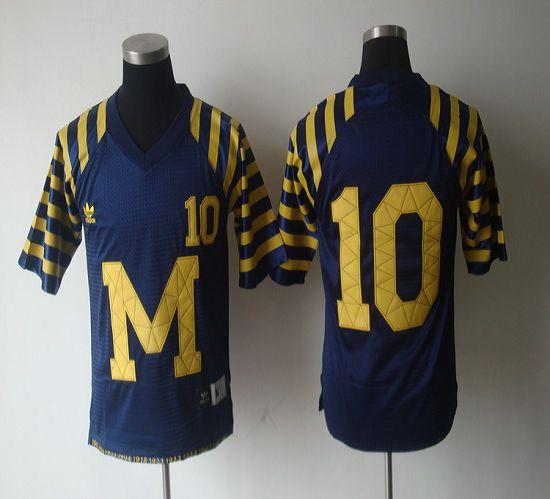 Wolverines #10 Tom Brady Blue Under The Lights Stitched NCAA Jersey