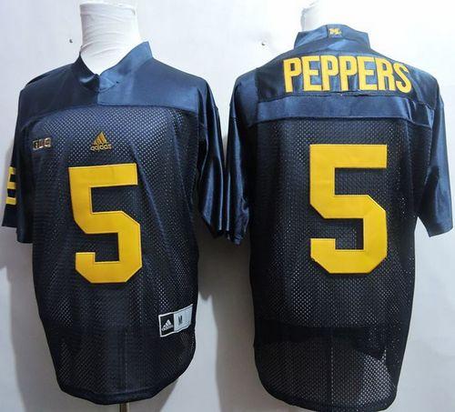 Wolverines #5 Jabrill Peppers Navy Blue Stitched NCAA Jersey