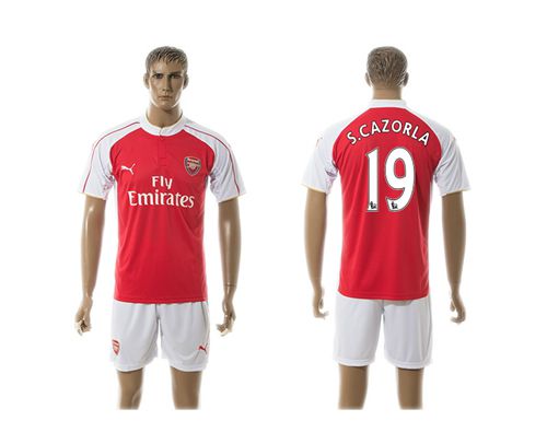 Arsenal #19 S.Cazorla Red Soccer Club Jersey