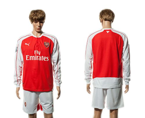 Arsenal Blank Red Home Long Sleeves Soccer Club Jersey