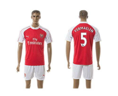 Arsenal #5 Vermaelen Red Soccer Club Jersey