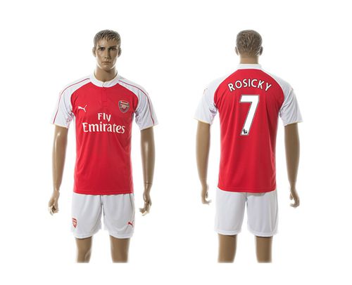 Arsenal #7 Rosicky Red Soccer Club Jersey