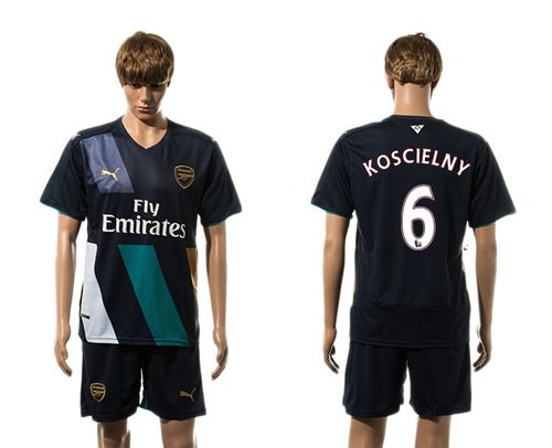 Arsenal #6 Koscielny Dark Blue Soccer Club Jersey