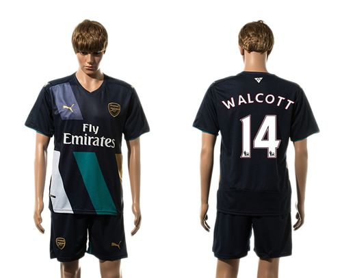 Arsenal #14 Walcott Dark Blue Soccer Club Jersey