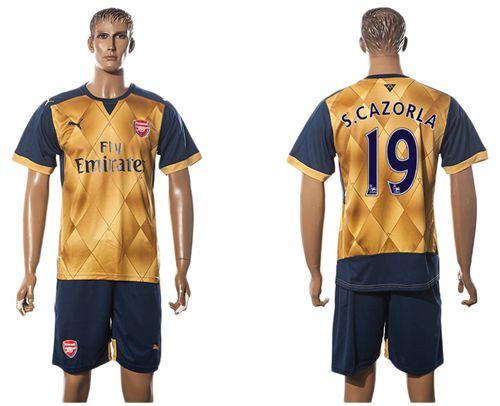 Arsenal #19 S.Cazorla Gold Soccer Club Jersey