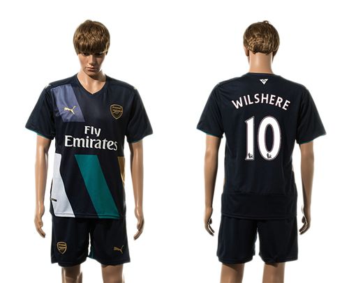 Arsenal #10 Wilshere Dark Blue Soccer Club Jersey