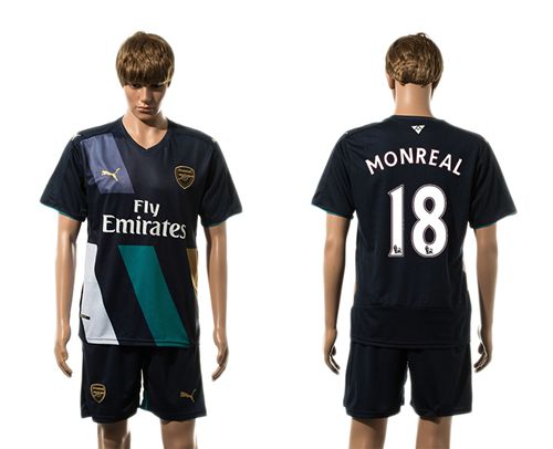 Arsenal #18 Monreal Dark Blue Soccer Club Jersey