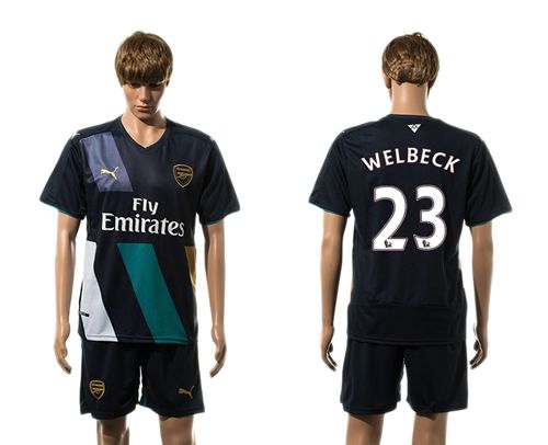 Arsenal #23 Welbeck Dark Blue Soccer Club Jersey