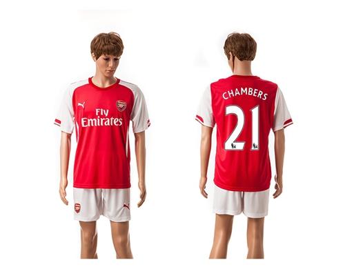 Arsenal #21 Chambers Red Home Soccer Club Jersey