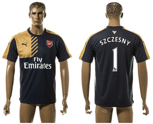 Arsenal #1 Szczesny Black Goalkeeper Soccer Club Jersey