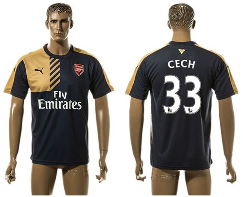Arsenal #33 Cech Black Goalkeeper Soccer Club Jersey